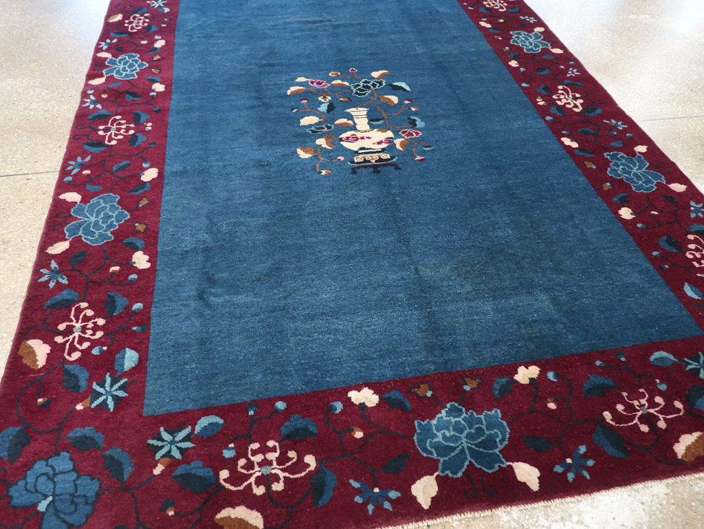 Vintage Chinese Art Deco Accent Carpet, No.30730 - Galerie Shabab