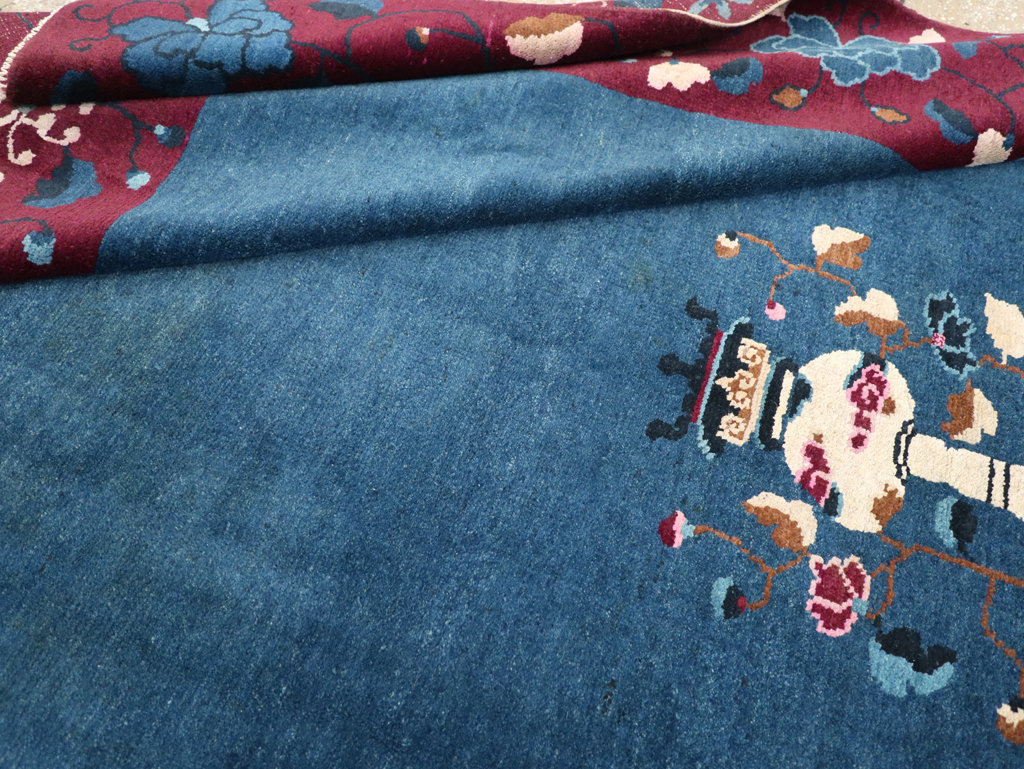 Vintage Chinese Art Deco Accent Carpet, No.30730 - Galerie Shabab