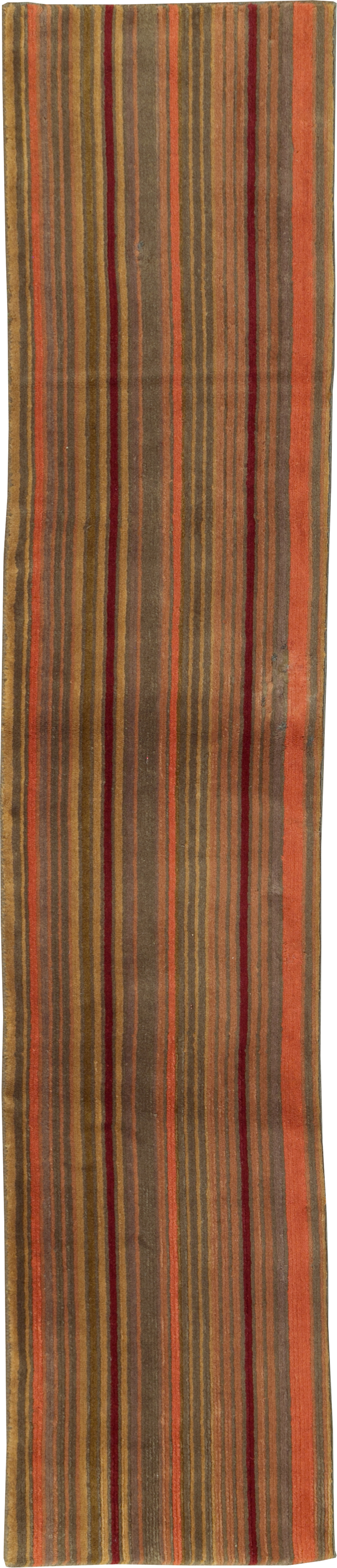 Contemporary Tibetan Striped Small Runner, No.30733 - Galerie Shabab
