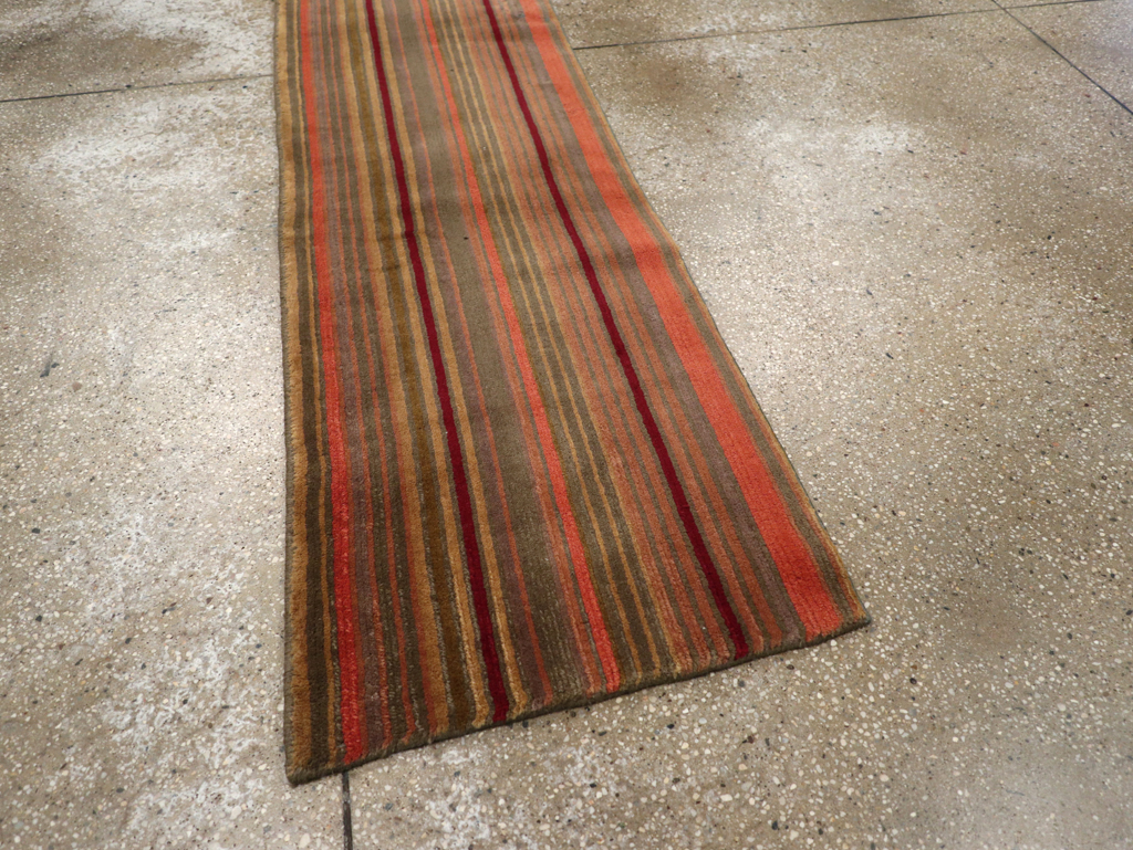 Contemporary Tibetan Striped Small Runner, No.30733 - Galerie Shabab