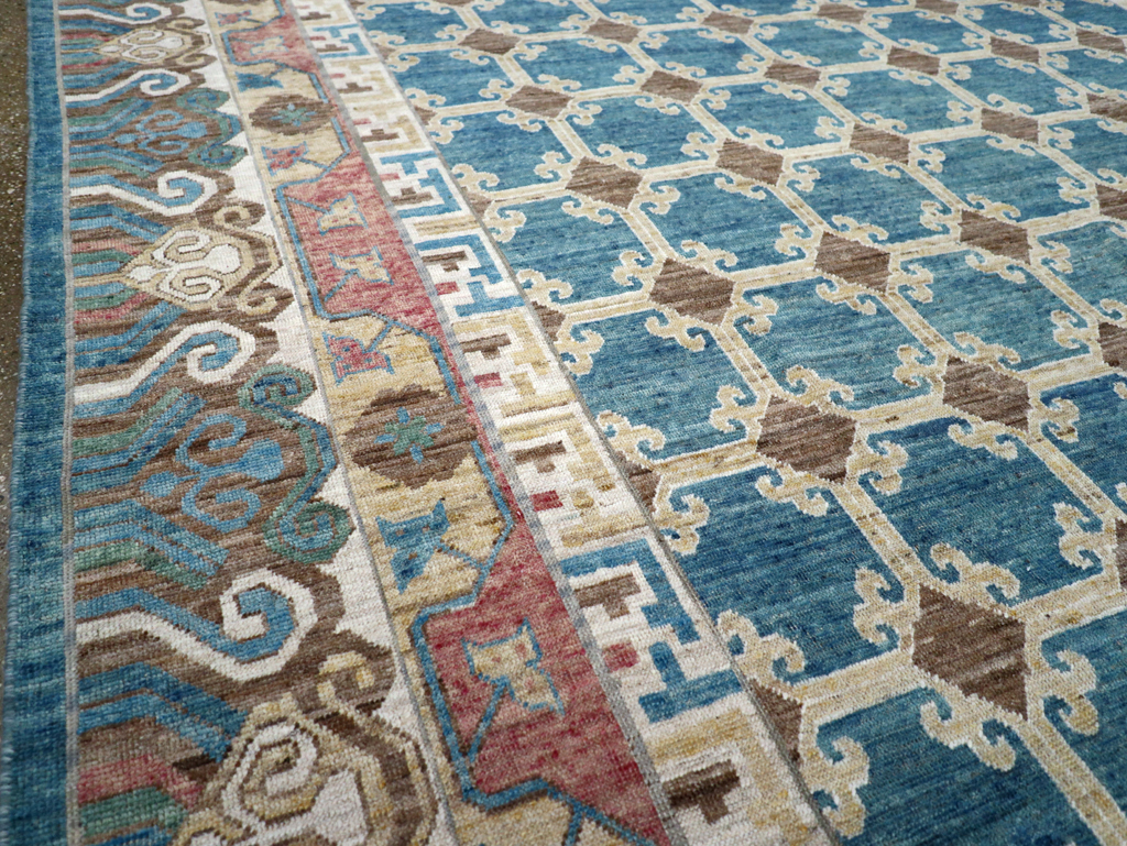 Contemporary East Turkestan Khotan Room Size Carpet, No.30741 - Galerie Shabab