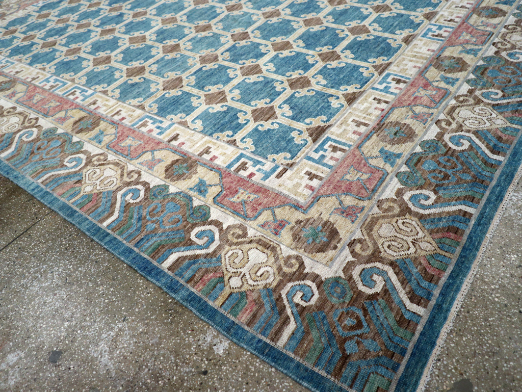 Contemporary East Turkestan Khotan Room Size Carpet, No.30741 - Galerie Shabab