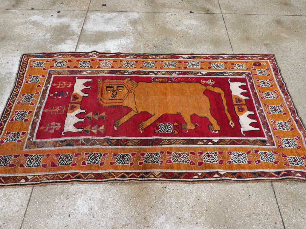 Vintage Persian Pictorial Gabbeh Rug, No.30752 - Galerie Shabab