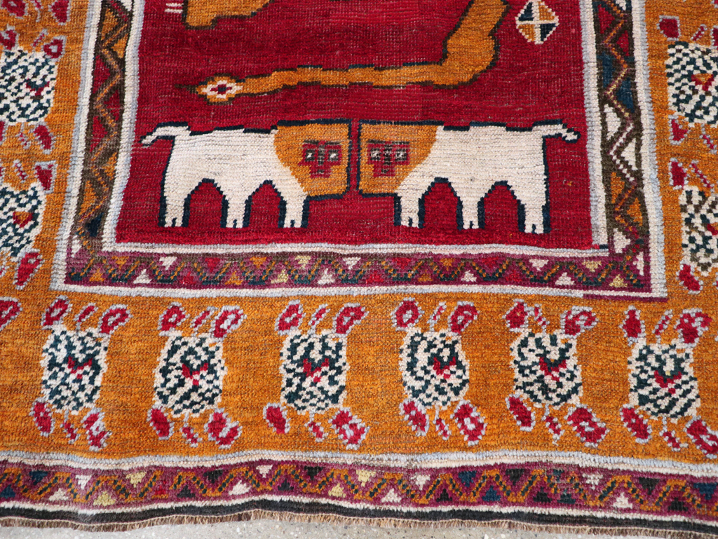 Vintage Persian Pictorial Gabbeh Rug, No.30752 - Galerie Shabab