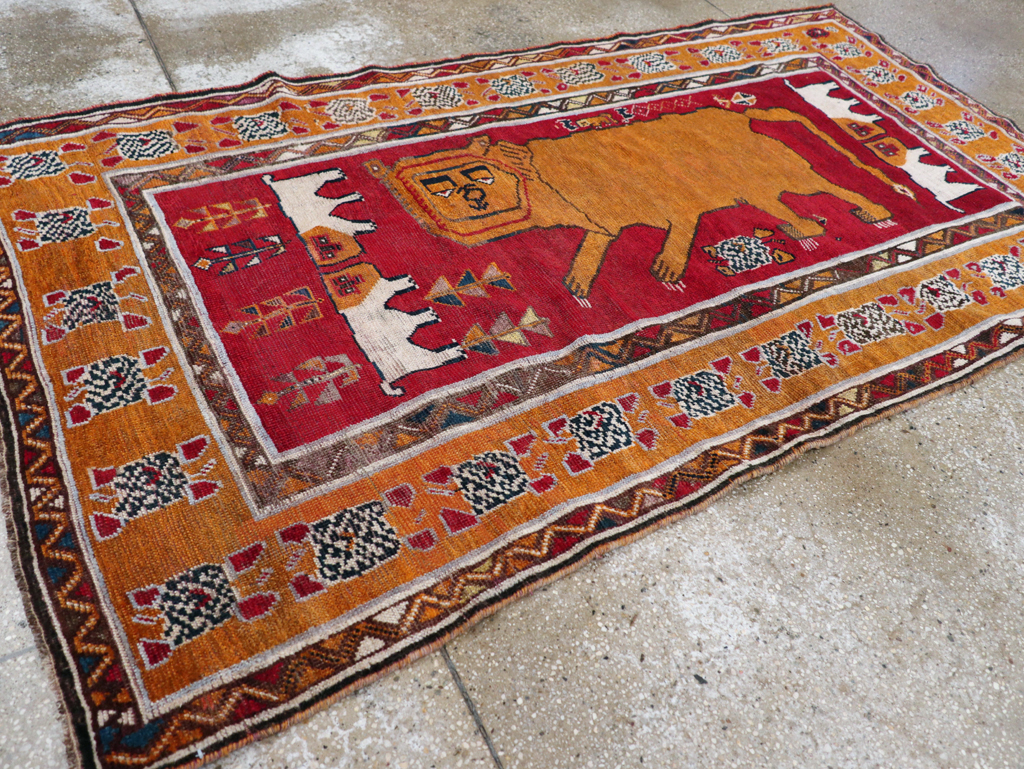 Vintage Persian Pictorial Gabbeh Rug, No.30752 - Galerie Shabab