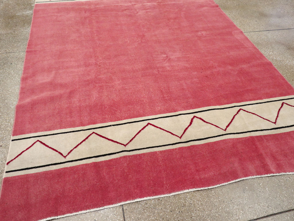 Vintage Turkish Anatolian Art Deco Style Small Room Size Carpet, No.30753 - Galerie Shabab