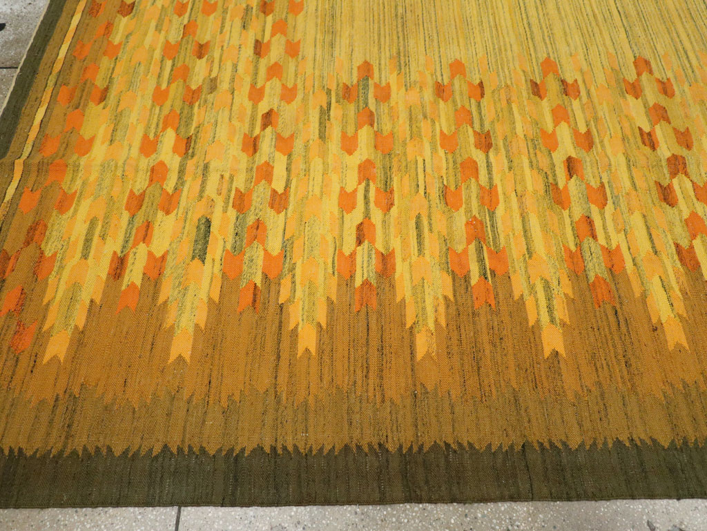 Vintage Swedish Scandinavian Flatweave Kilim Room Size Carpet, No.30754 - Galerie Shabab