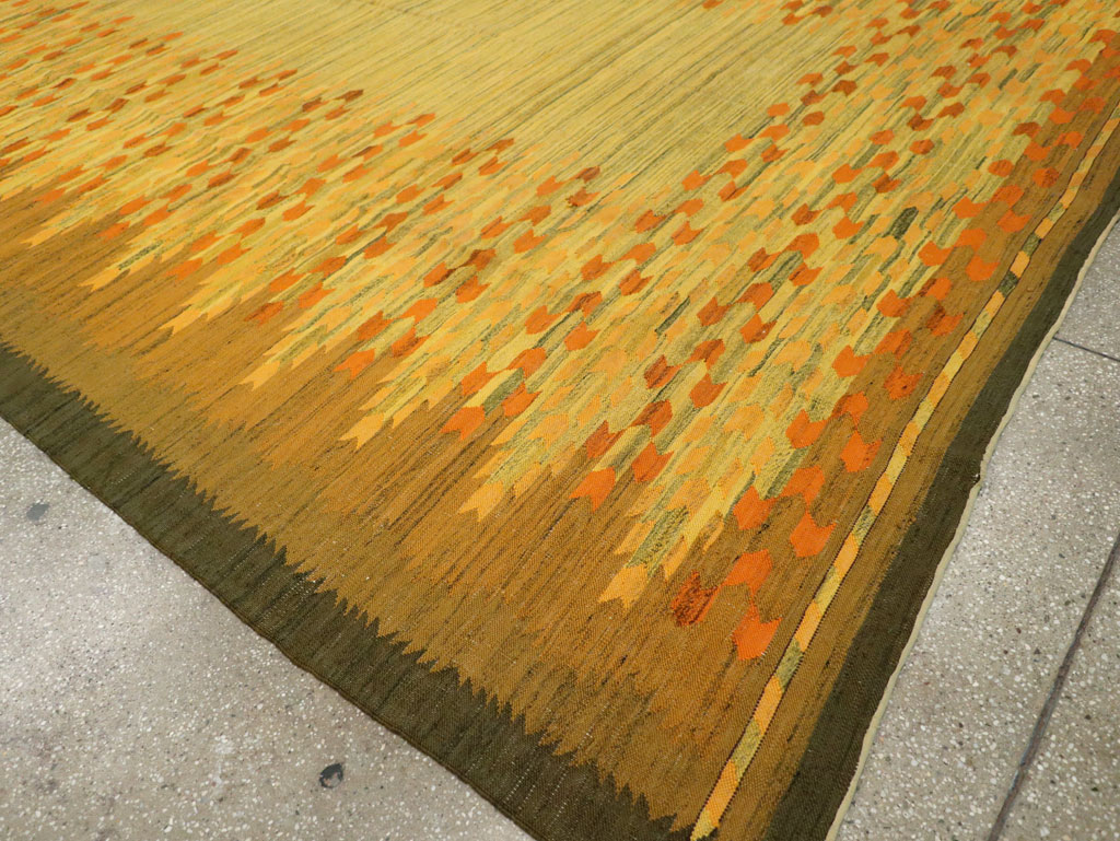 Vintage Swedish Scandinavian Flatweave Kilim Room Size Carpet, No.30754 - Galerie Shabab