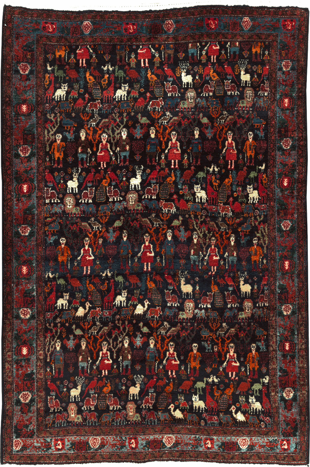 Antique Senneh Malayer Pictorial Rug, No.30770 - Galerie Shabab