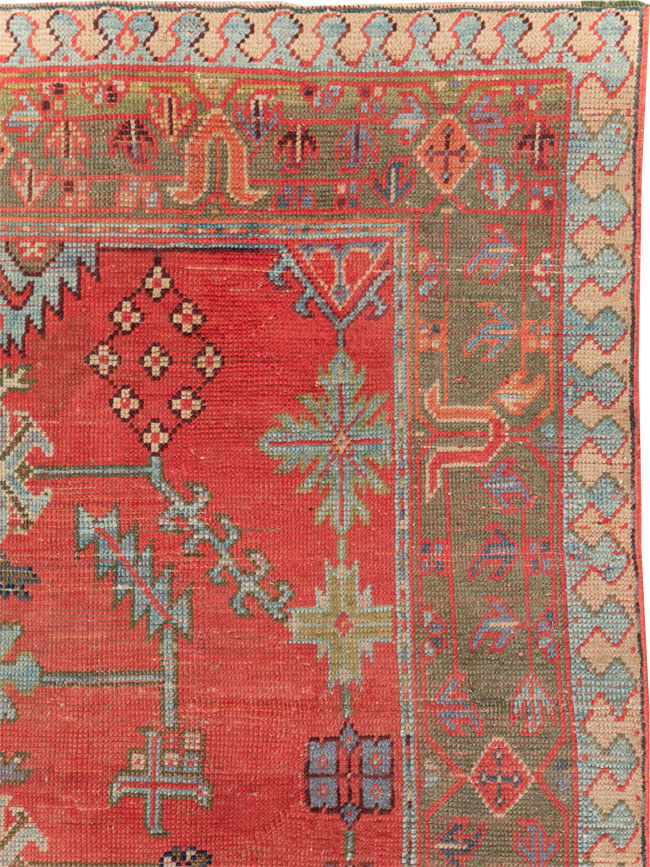 Antique Turkish Oushak Square Accent Carpet, No.30780 - Galerie Shabab