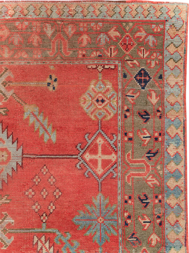 Antique Turkish Oushak Square Accent Carpet, No.30780 - Galerie Shabab