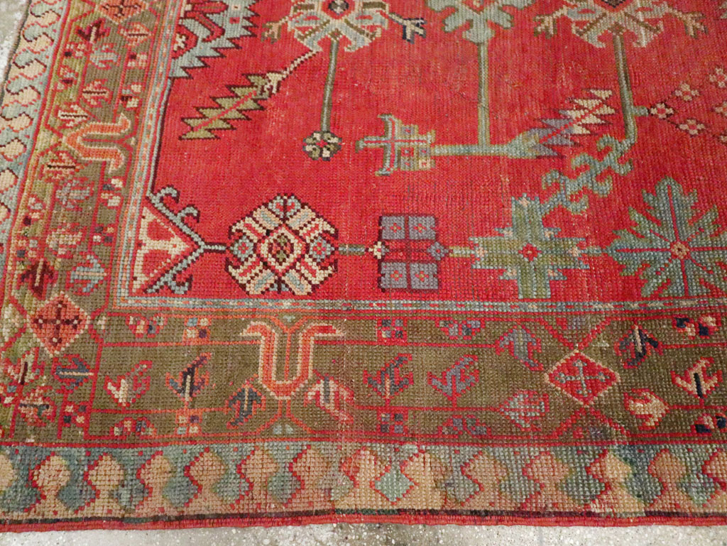 Antique Turkish Oushak Square Accent Carpet, No.30780 - Galerie Shabab