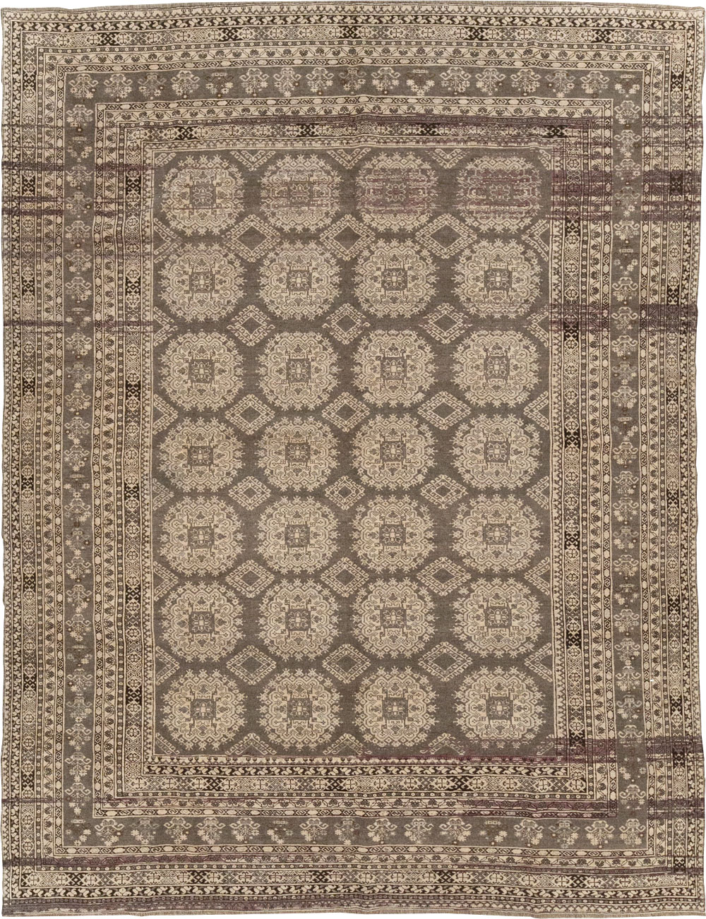 Vintage Central Asian Tribal Turkoman Room Size Carpet, No.30782 - Galerie Shabab