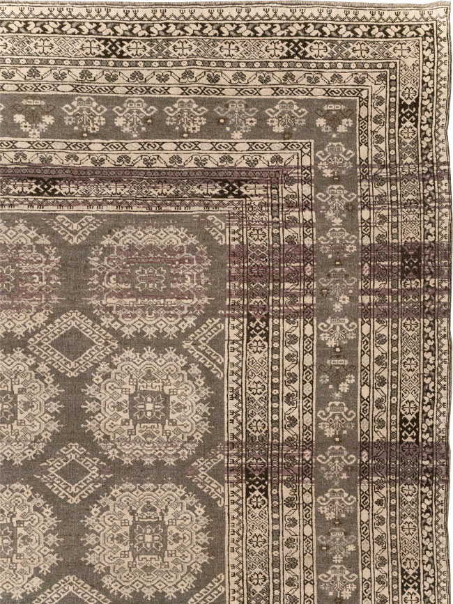 Vintage Central Asian Tribal Turkoman Room Size Carpet, No.30782 - Galerie Shabab