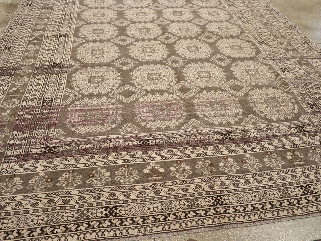 Vintage Central Asian Tribal Turkoman Room Size Carpet, No.30782 - Galerie Shabab