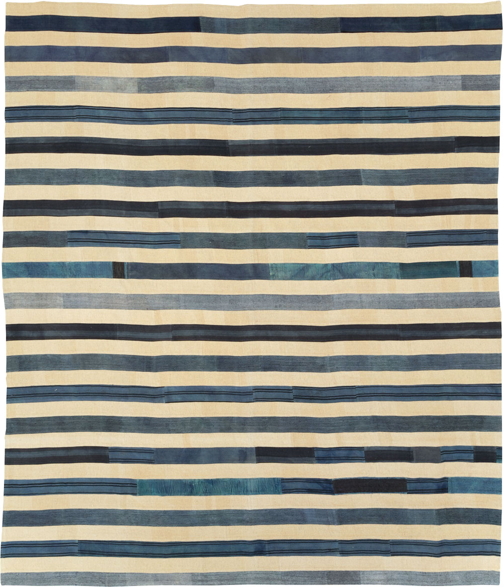 Contemporary Turkish Patchwork Style Flatweave Kilim Room Size Carpet, No.30790 - Galerie Shabab