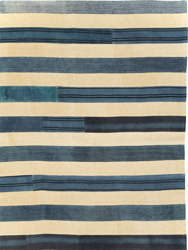 Contemporary Turkish Patchwork Style Flatweave Kilim Room Size Carpet, No.30790 - Galerie Shabab