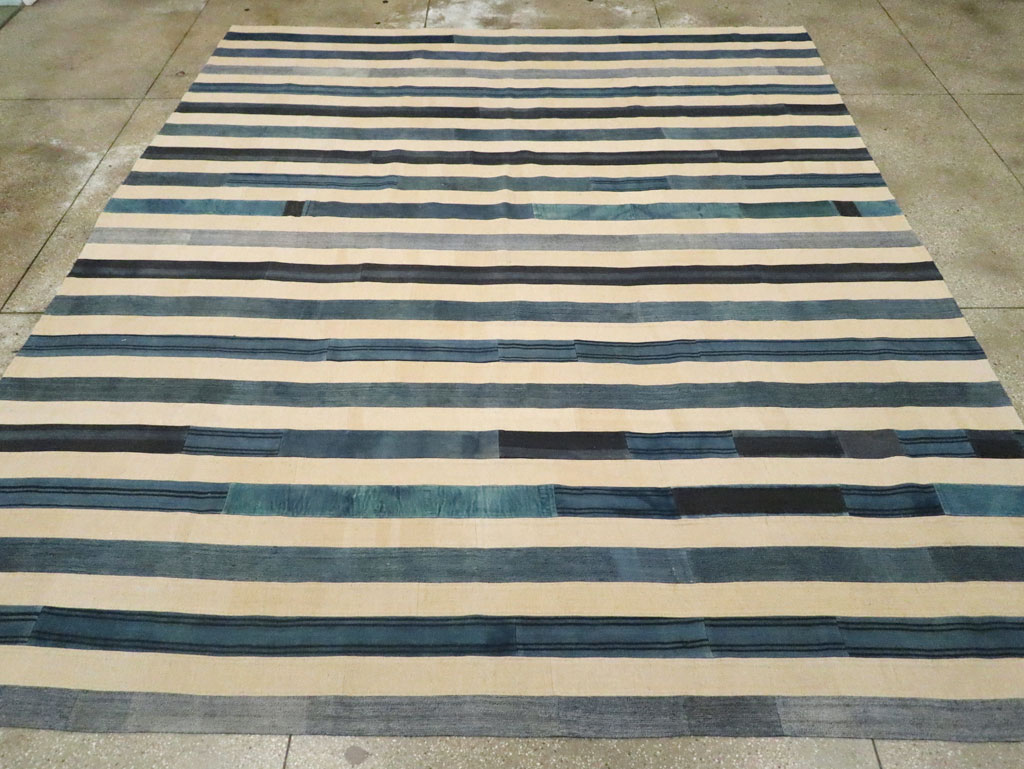 Contemporary Turkish Patchwork Style Flatweave Kilim Room Size Carpet, No.30790 - Galerie Shabab