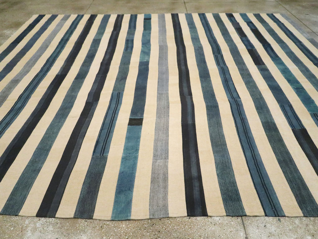 Contemporary Turkish Patchwork Style Flatweave Kilim Room Size Carpet, No.30790 - Galerie Shabab