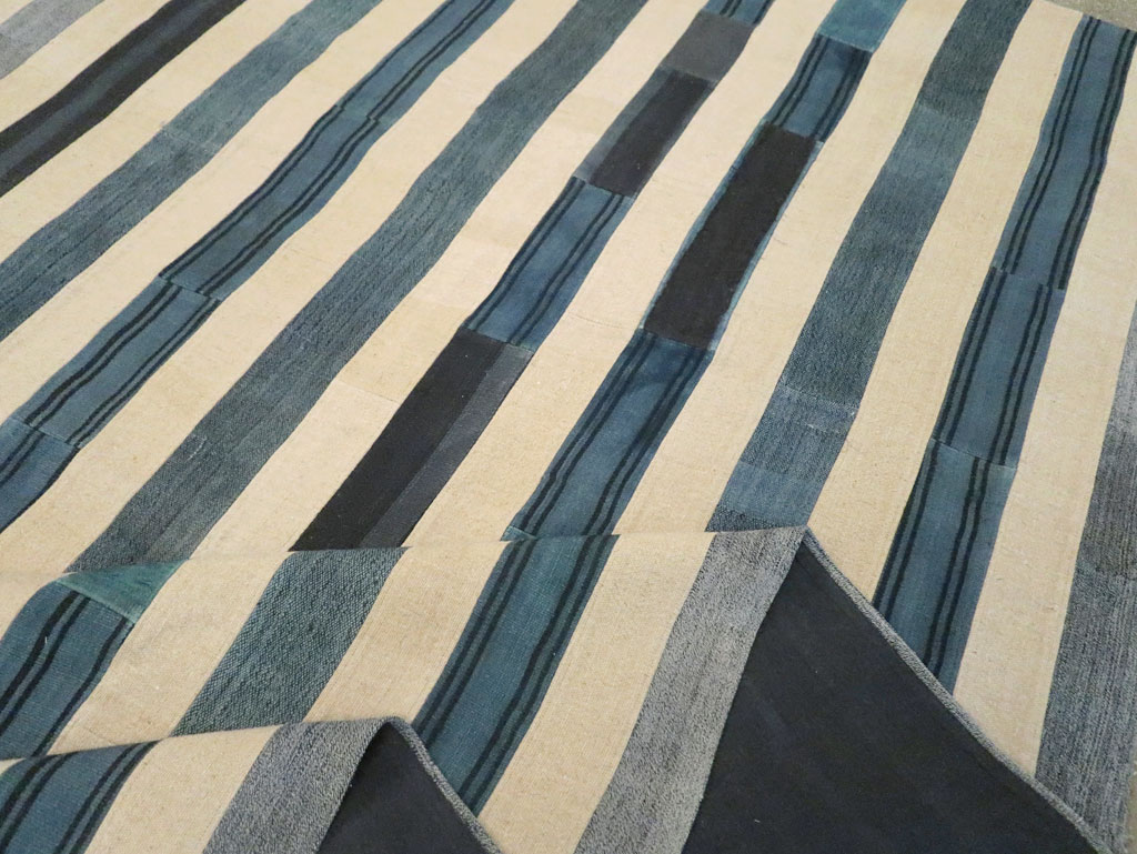 Contemporary Turkish Patchwork Style Flatweave Kilim Room Size Carpet, No.30790 - Galerie Shabab