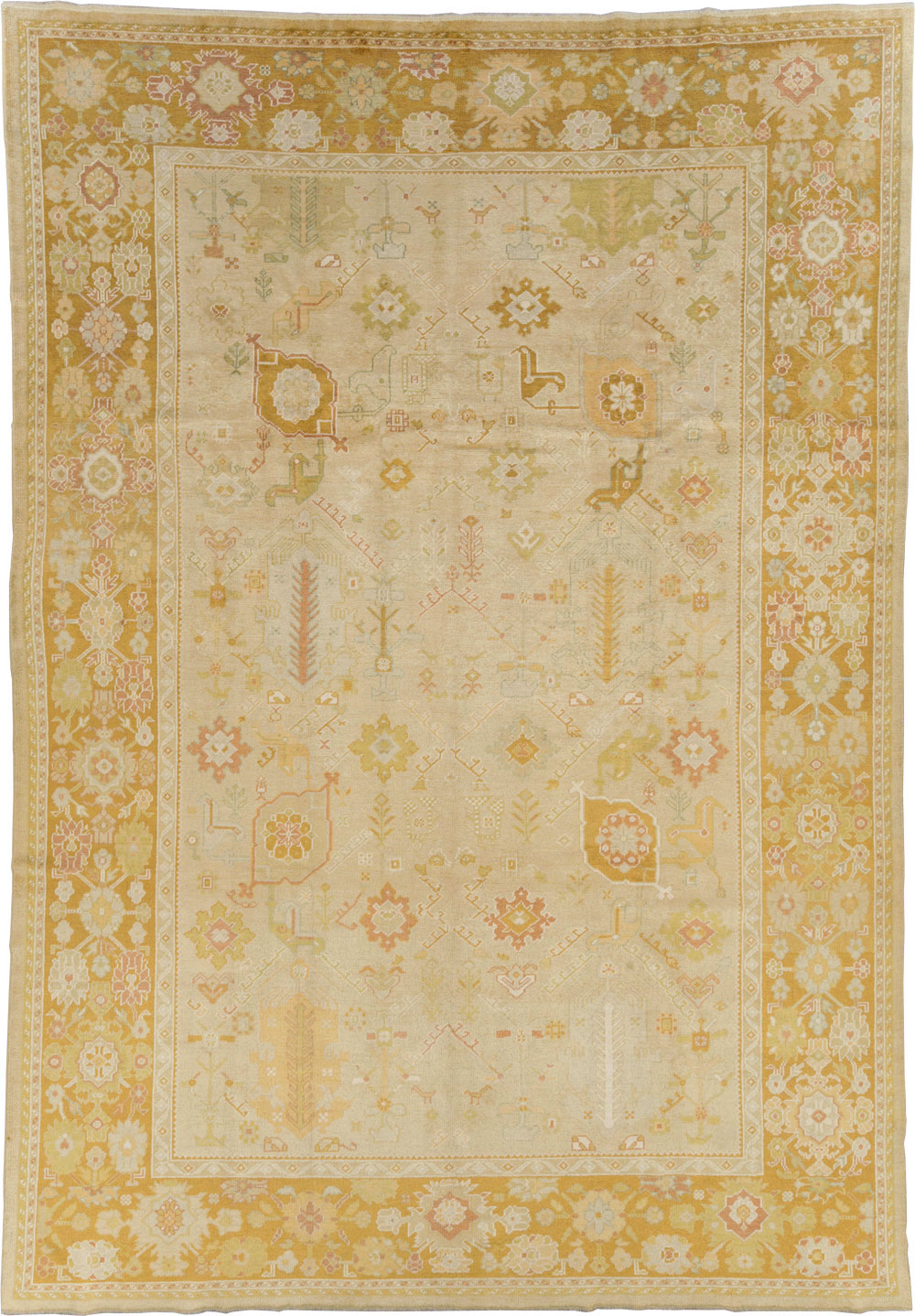 Modern Turkish Oushak Room Size Carpet, No.30791 - Galerie Shabab