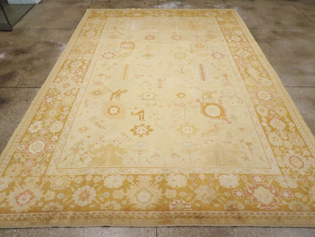 Modern Turkish Oushak Room Size Carpet, No.30791 - Galerie Shabab