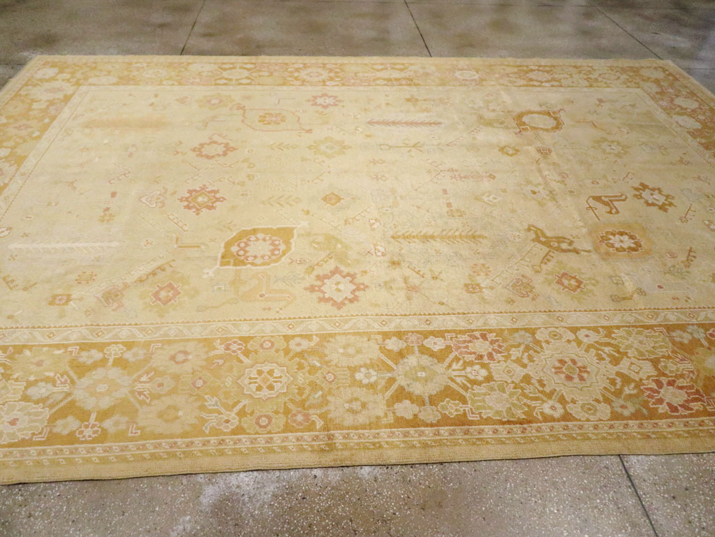 Modern Turkish Oushak Room Size Carpet, No.30791 - Galerie Shabab