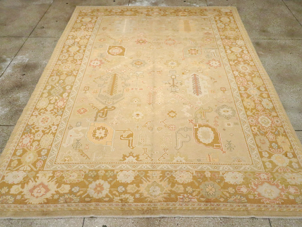 Contemporary Turkish Oushak Room Size Carpet, No.30792 - Galerie Shabab