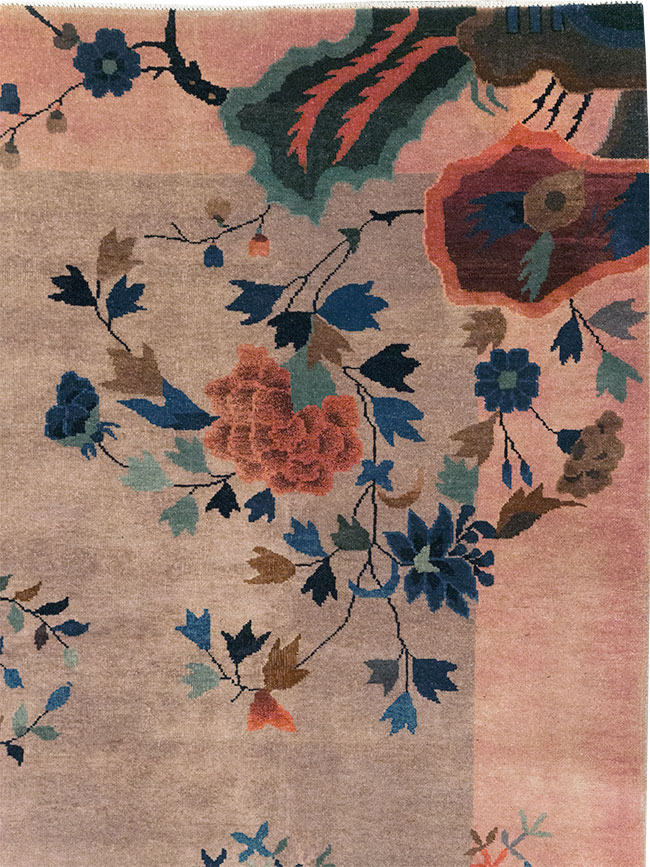 Vintage Chinese Art Deco Pictorial Room Size Carpet, No.30797 - Galerie Shabab