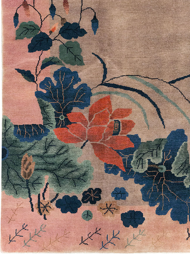 Vintage Chinese Art Deco Pictorial Room Size Carpet, No.30797 - Galerie Shabab