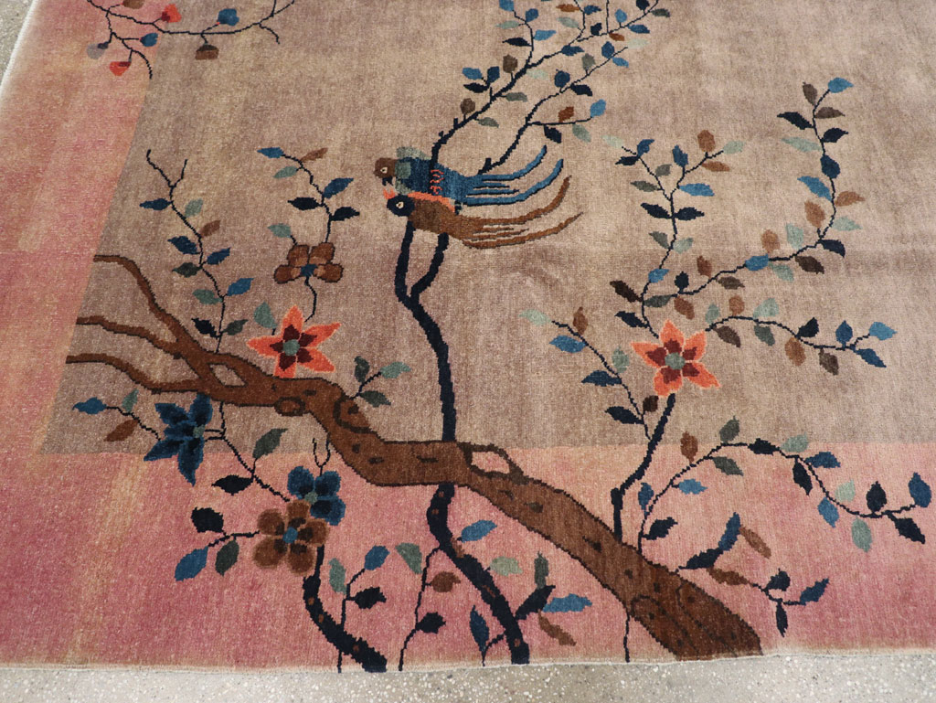 Vintage Chinese Art Deco Pictorial Room Size Carpet, No.30797 - Galerie Shabab
