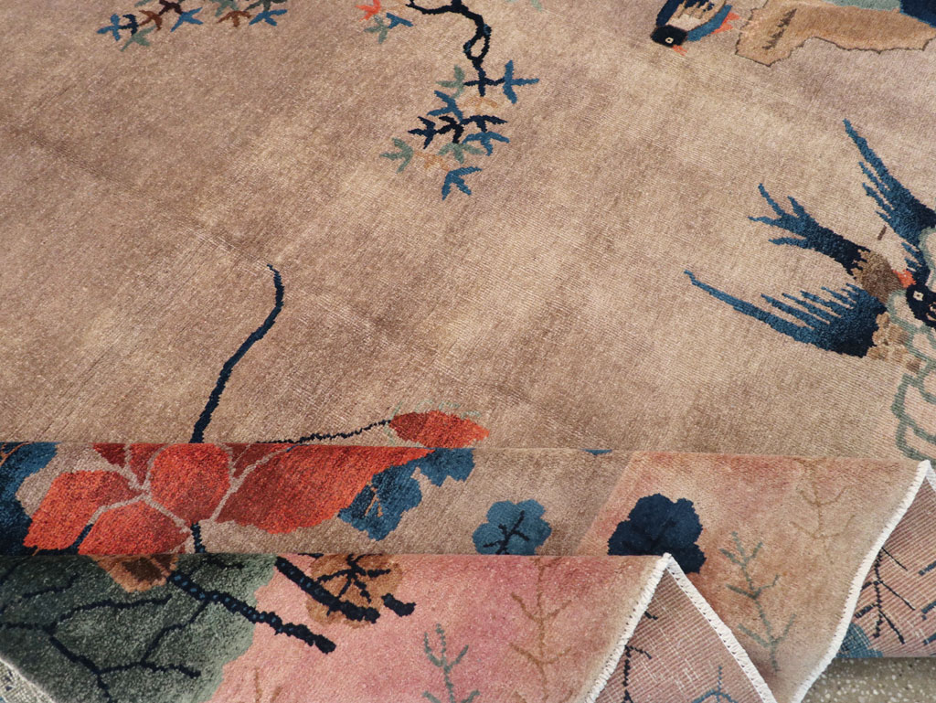 Vintage Chinese Art Deco Pictorial Room Size Carpet, No.30797 - Galerie Shabab