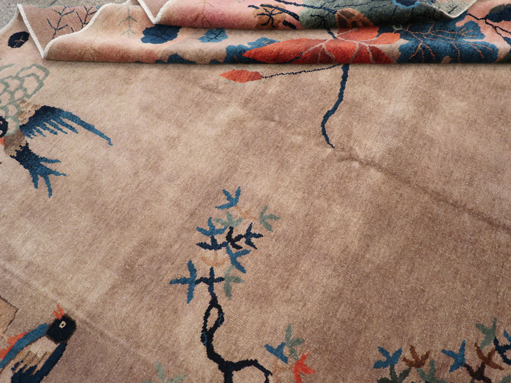 Vintage Chinese Art Deco Pictorial Room Size Carpet, No.30797 - Galerie Shabab