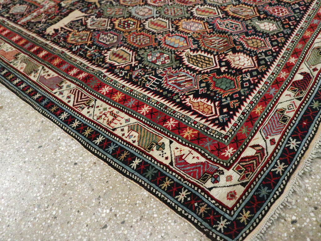 Antique Caucasian Pictorial Throw Rug, No.30798 - Galerie Shabab
