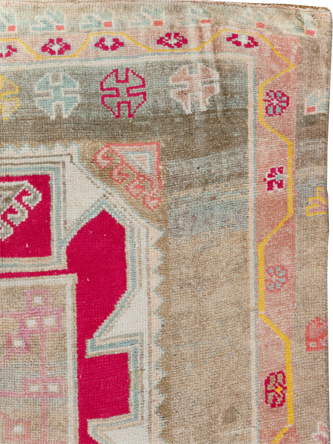 Vintage Turkish Anatolian Wide Gallery Runner, No.30799 - Galerie Shabab