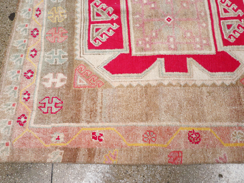 Vintage Turkish Anatolian Wide Gallery Runner, No.30799 - Galerie Shabab