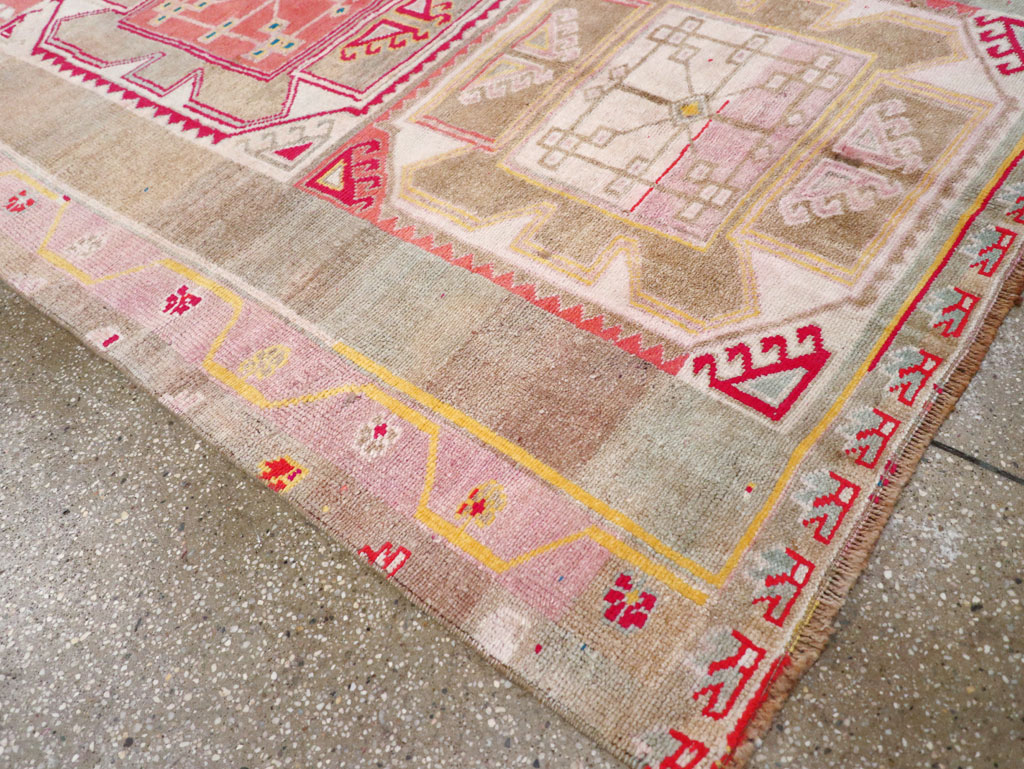 Vintage Turkish Anatolian Wide Gallery Runner, No.30799 - Galerie Shabab