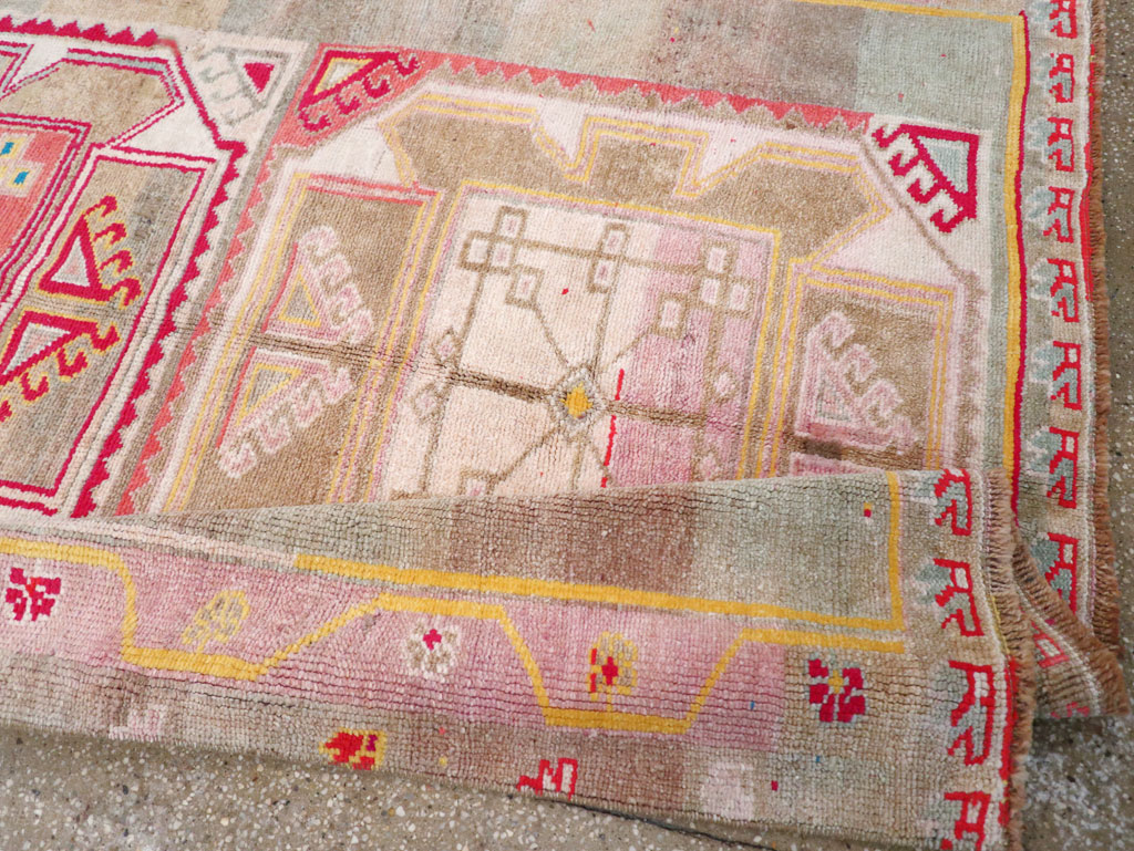 Vintage Turkish Anatolian Wide Gallery Runner, No.30799 - Galerie Shabab