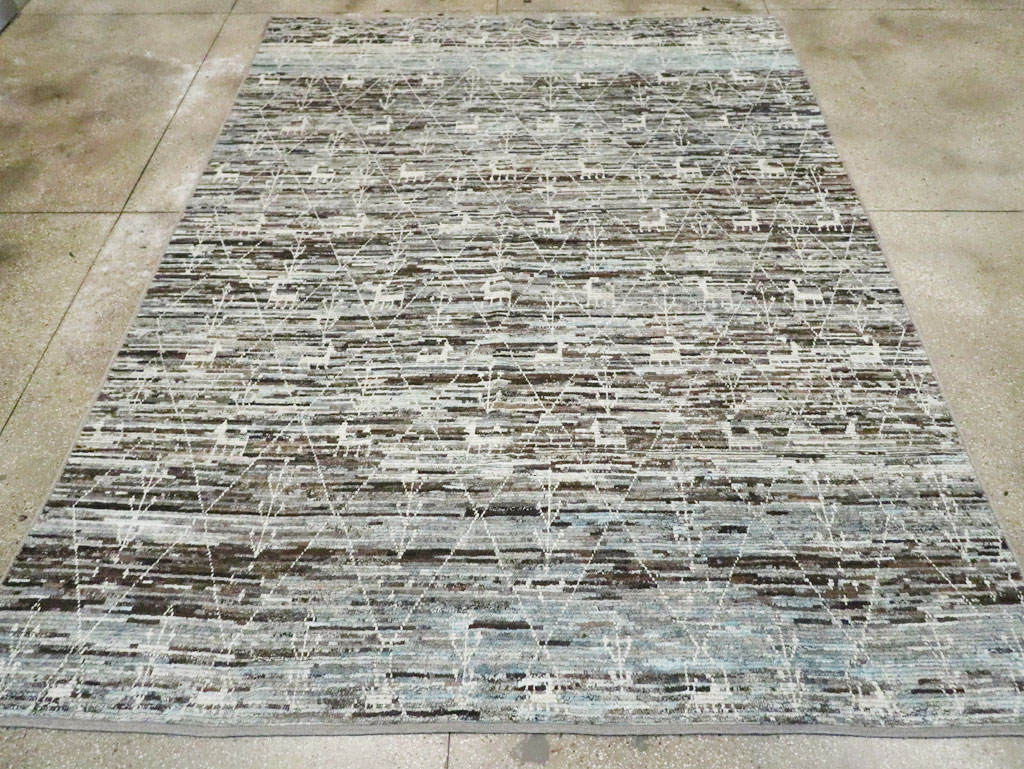 Moroccan Inspired Turkish Room Size Carpet, No.30802 - Galerie Shabab