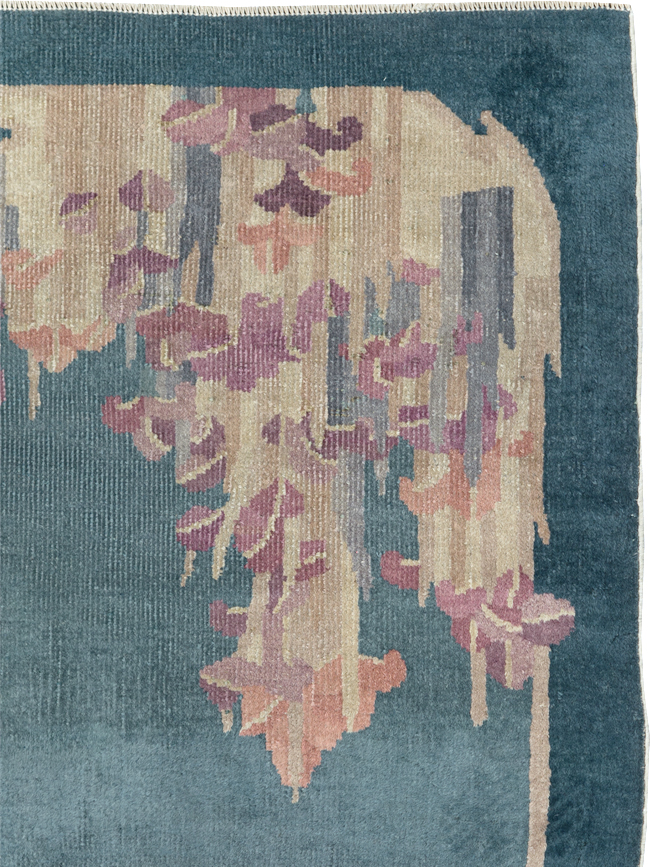 Vintage Chinese Art Deco Throw Rug, No.30813 - Galerie Shabab