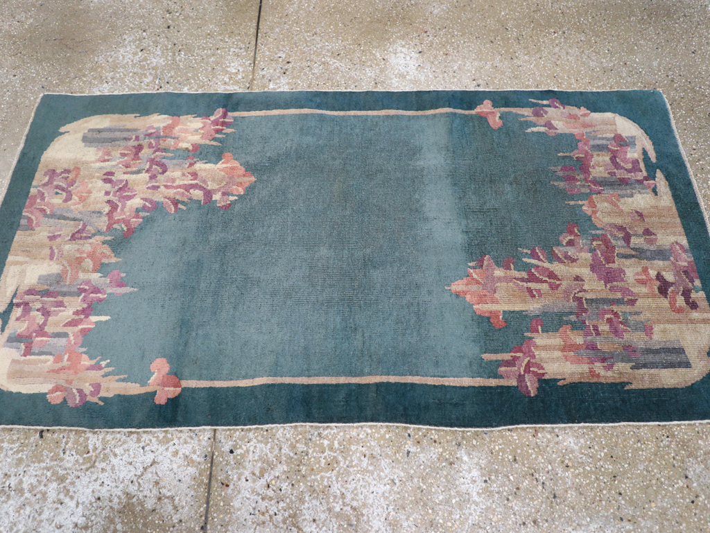 Vintage Chinese Art Deco Throw Rug, No.30813 - Galerie Shabab
