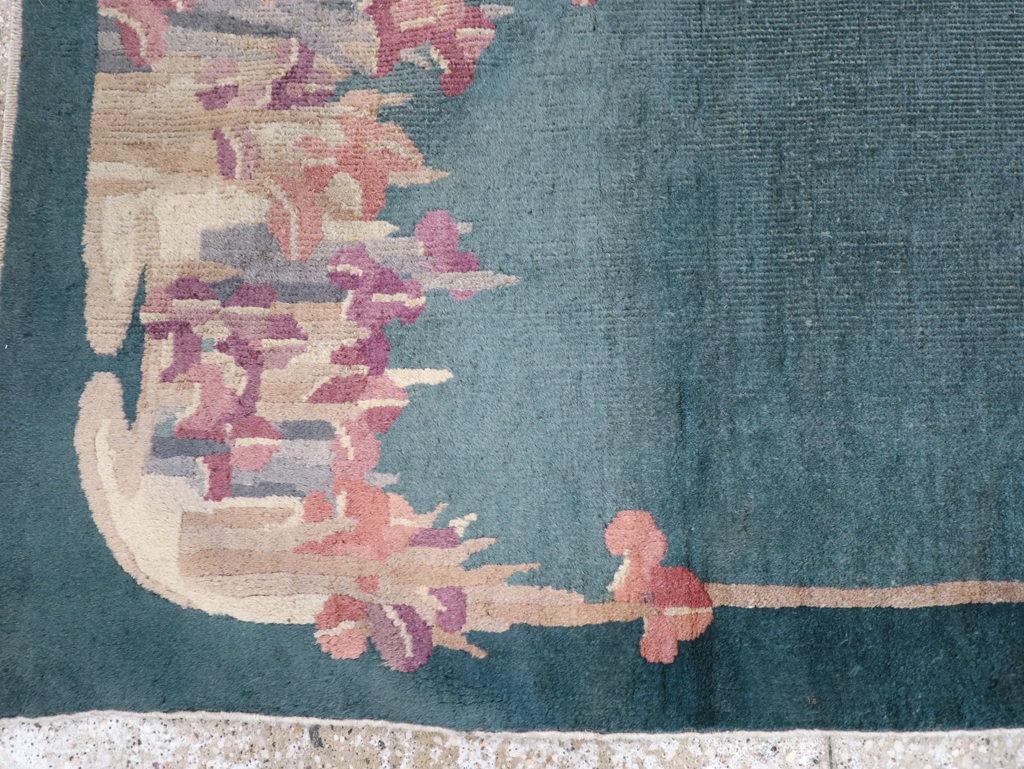 Vintage Chinese Art Deco Throw Rug, No.30813 - Galerie Shabab