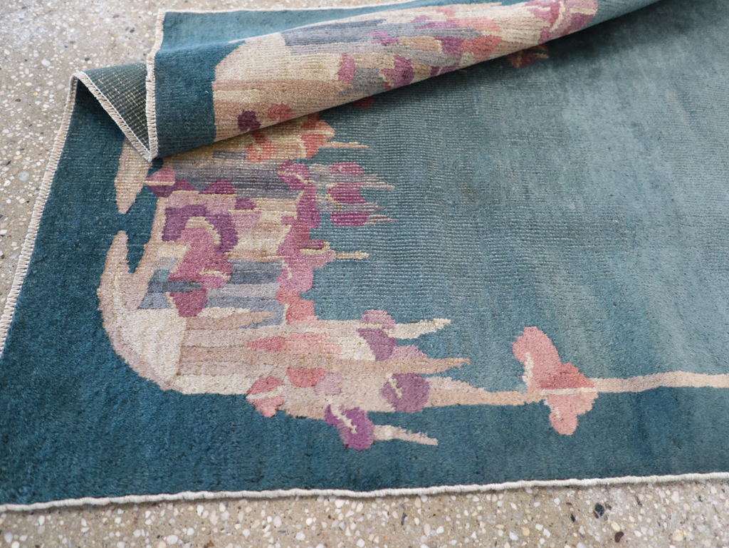 Vintage Chinese Art Deco Throw Rug, No.30813 - Galerie Shabab