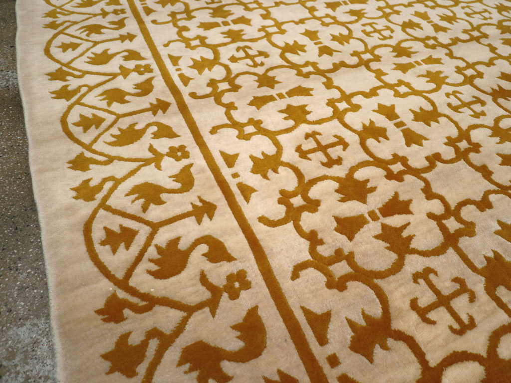 Vintage Indian Continental Large Room Size Carpet, No.30814 - Galerie Shabab