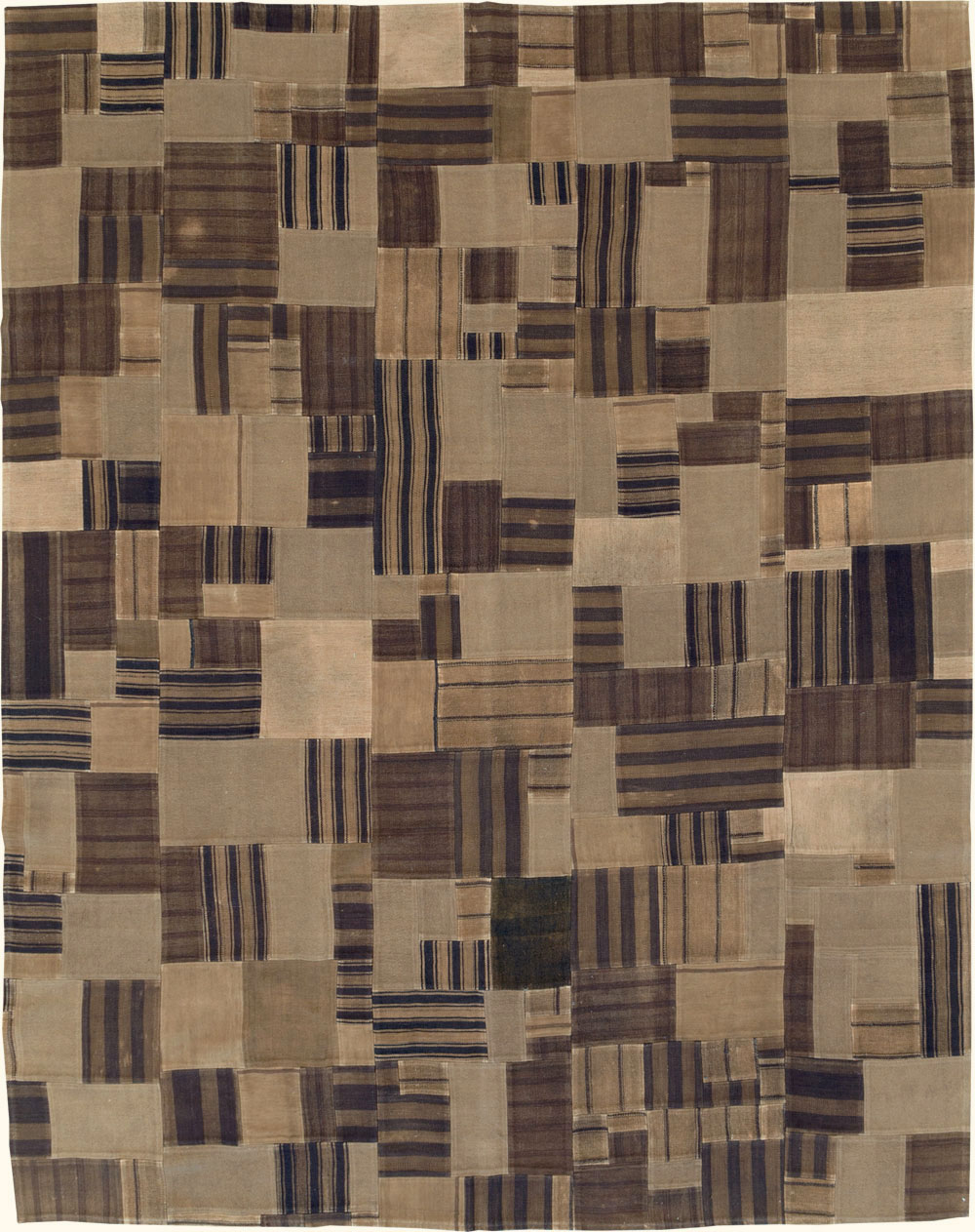 Contemporary Turkish Flatweave Patchwork Style Room Size Carpet, No.30815 - Galerie Shabab