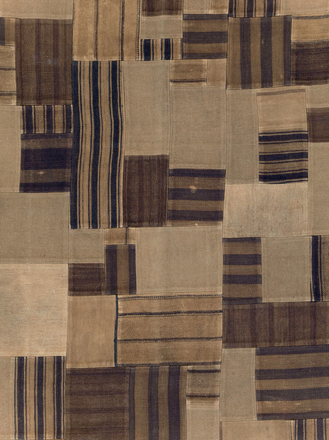Contemporary Turkish Flatweave Patchwork Style Room Size Carpet, No.30815 - Galerie Shabab