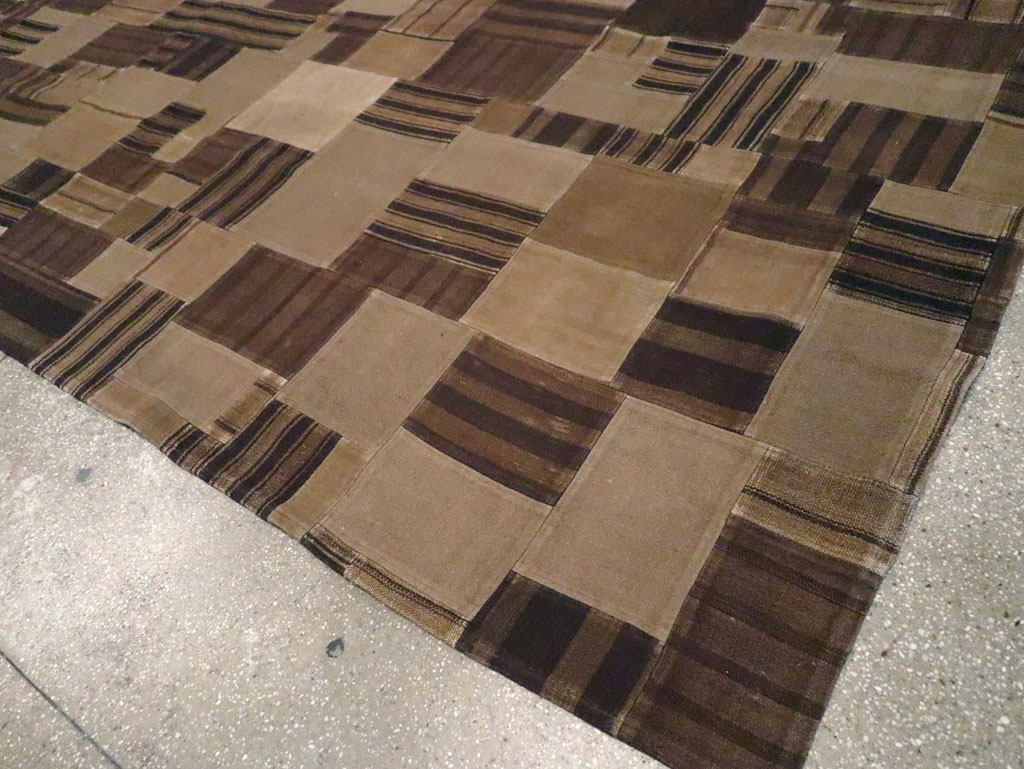 Contemporary Turkish Flatweave Patchwork Style Room Size Carpet, No.30815 - Galerie Shabab