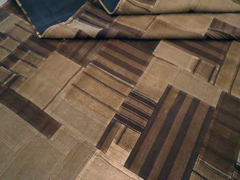 Contemporary Turkish Flatweave Patchwork Style Room Size Carpet, No.30815 - Galerie Shabab