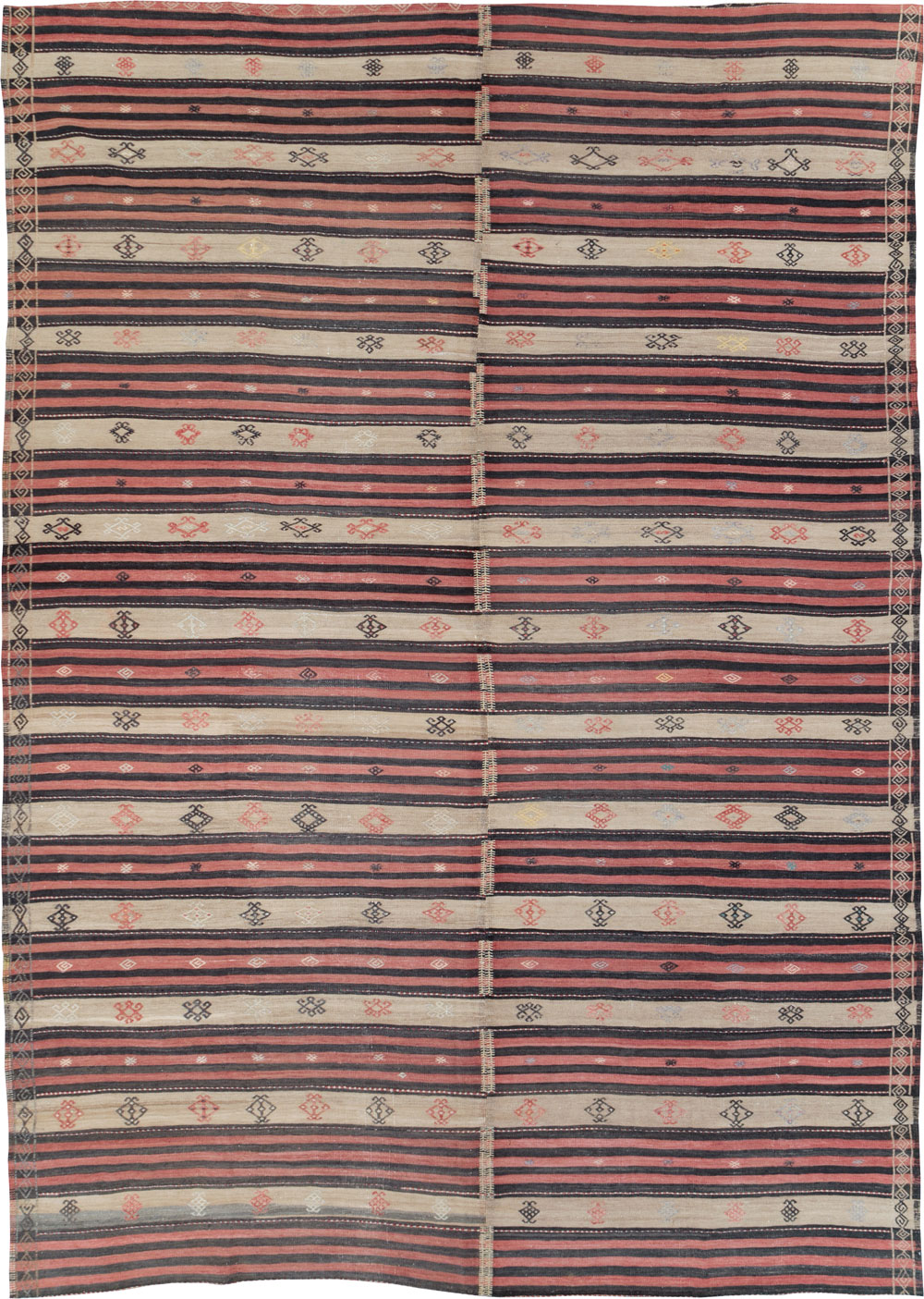 Vintage Turkish Flatweave Kilim Room Size Carpet, No.30819 - Galerie Shabab