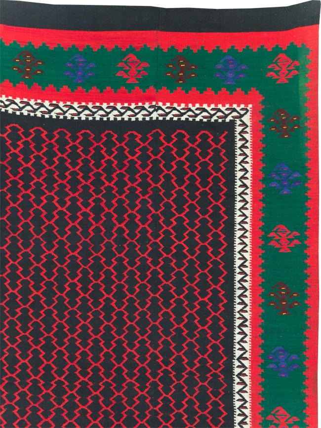 Vintage Turkish Flatweave Kilim Square Room Size Carpet, No.30823 - Galerie Shabab